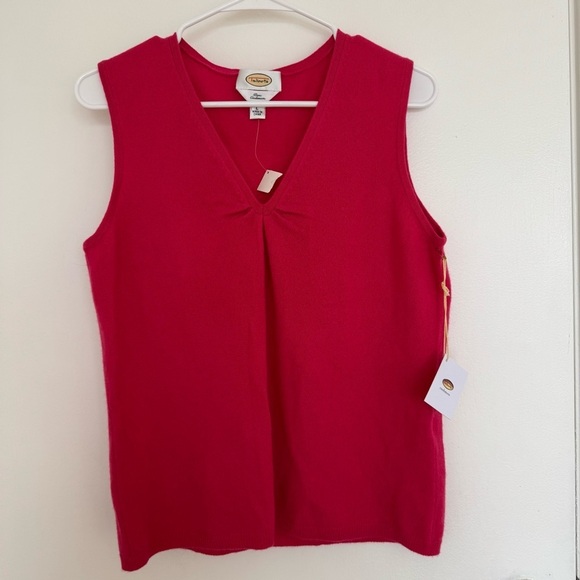 Talbots Tops - Talbots Sleeveless V-Neck 100% Pure Cashmere Tank in Pink Large
